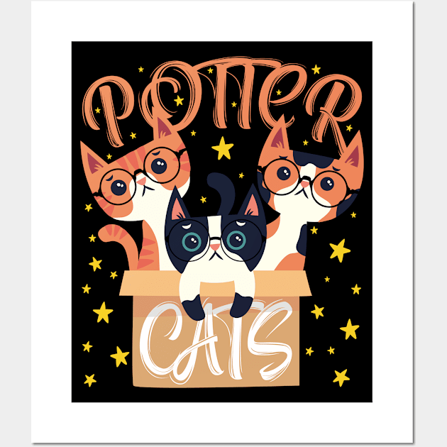 Potter Cats 3 Wall Art by TarikStore